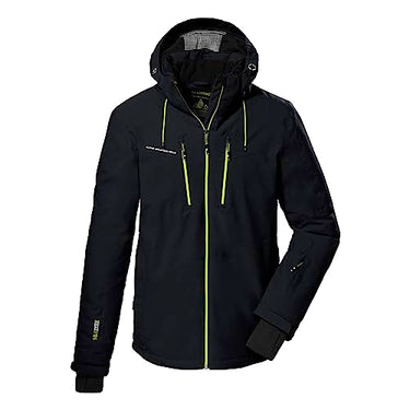 killtec Herren Skijacke/Funktionsjacke mit abzippbarer Kapuze und Schneefang KSW MN SKI JCKT, schwarz, L, 38698-000 im Sale